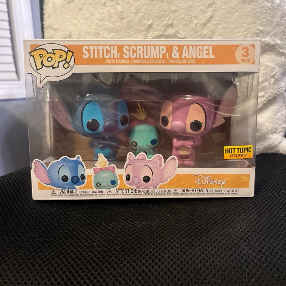 Funko Pop! Stitch, Scrump, & Angel 3-Pack - Blue, Pink, Green